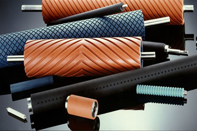 Rubber covered and grooved industrial rolls for recoating and replacement review